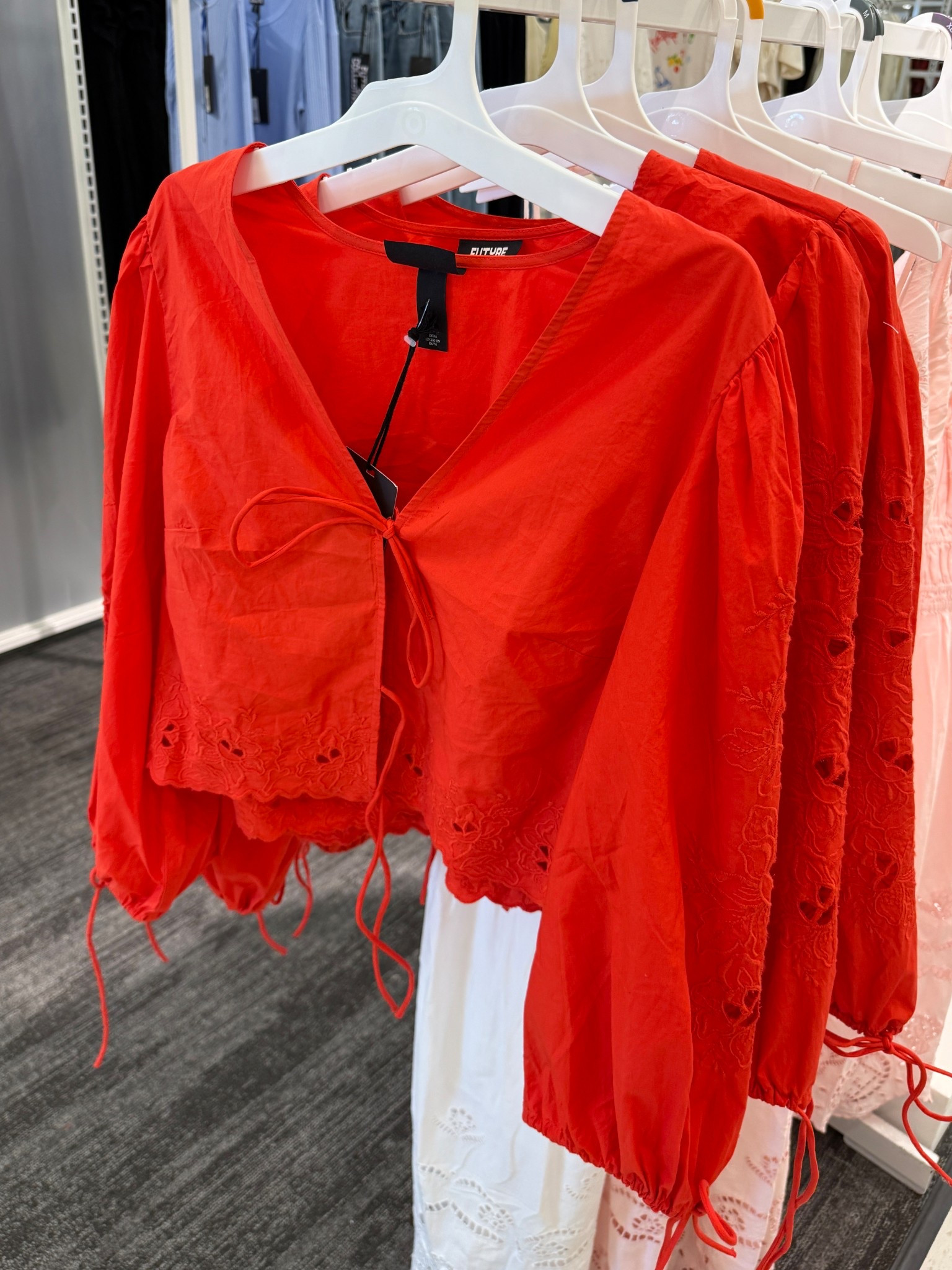 Beautiful red eyelet tie front poplin blouse ❤️

#LTKFindsUnder50 #LTKWorkwear #LTKStyleTip