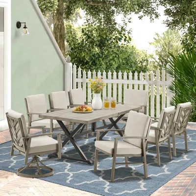 Amario Patio Rectangular 8 - Person 82.5" Long Dining Set With Sunbrella® Cushions | Wayfair North America