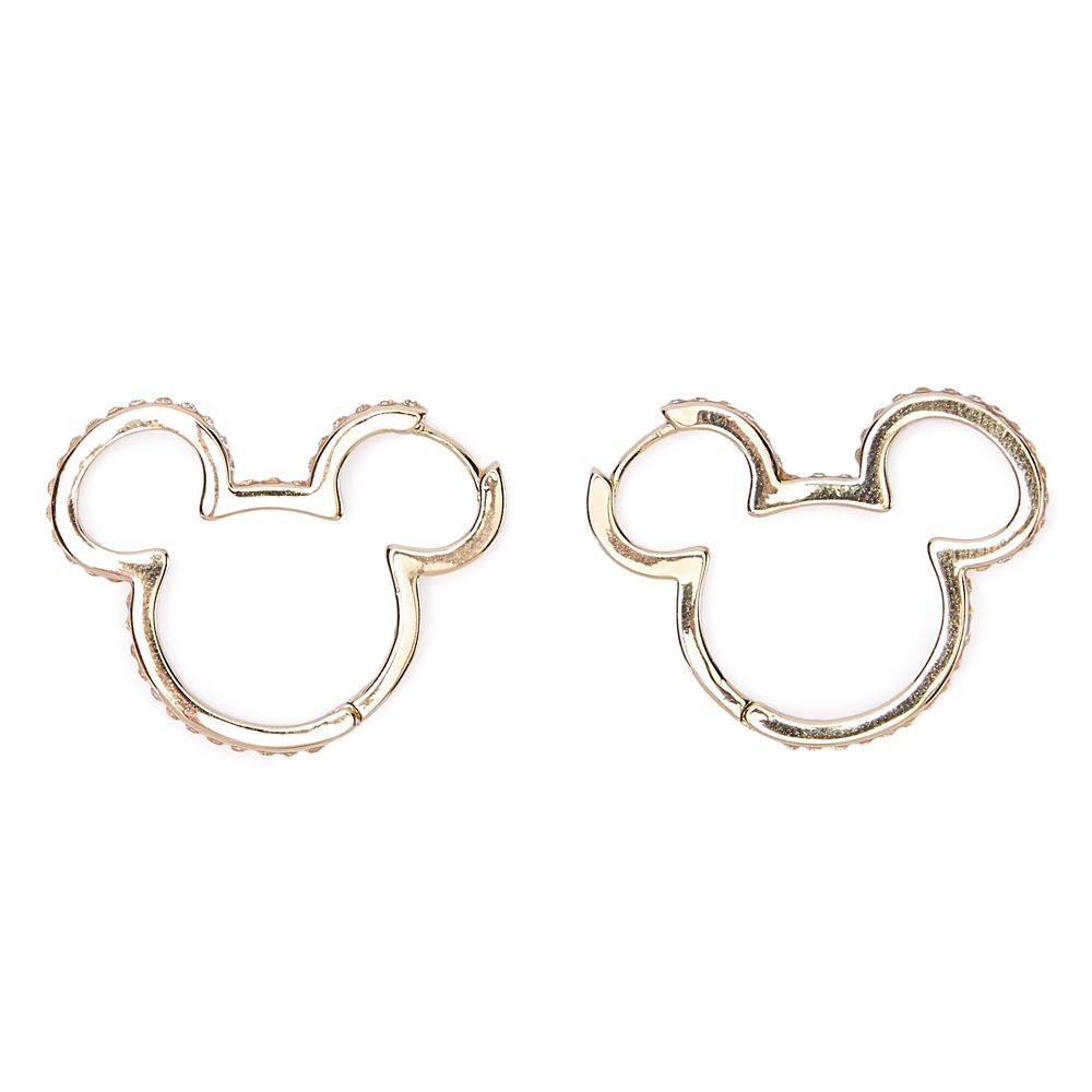 Mickey Mouse Icon Cubic Zirconia Hoop Earrings | Disney Store