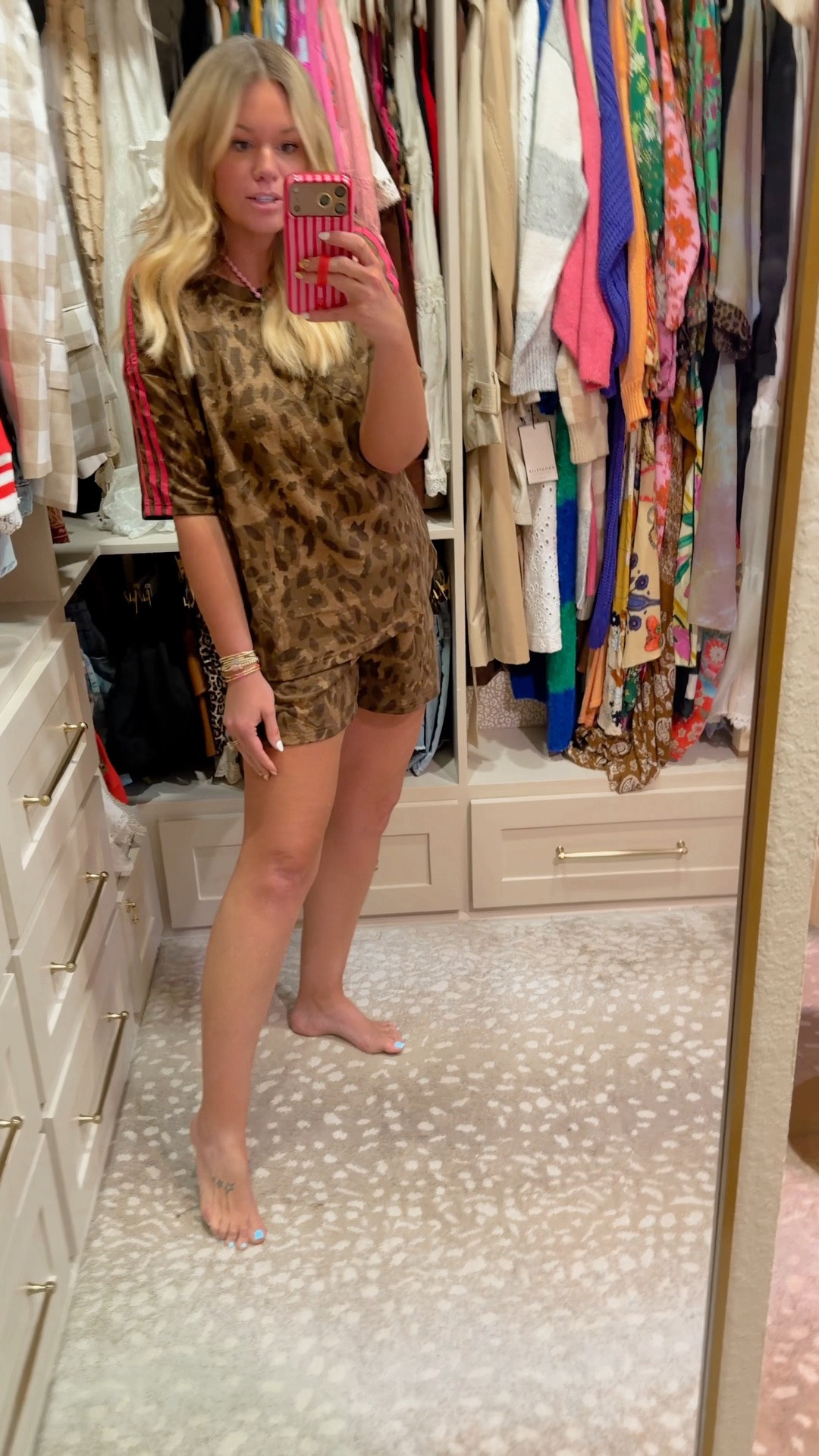 Size up to a large in this leopard set