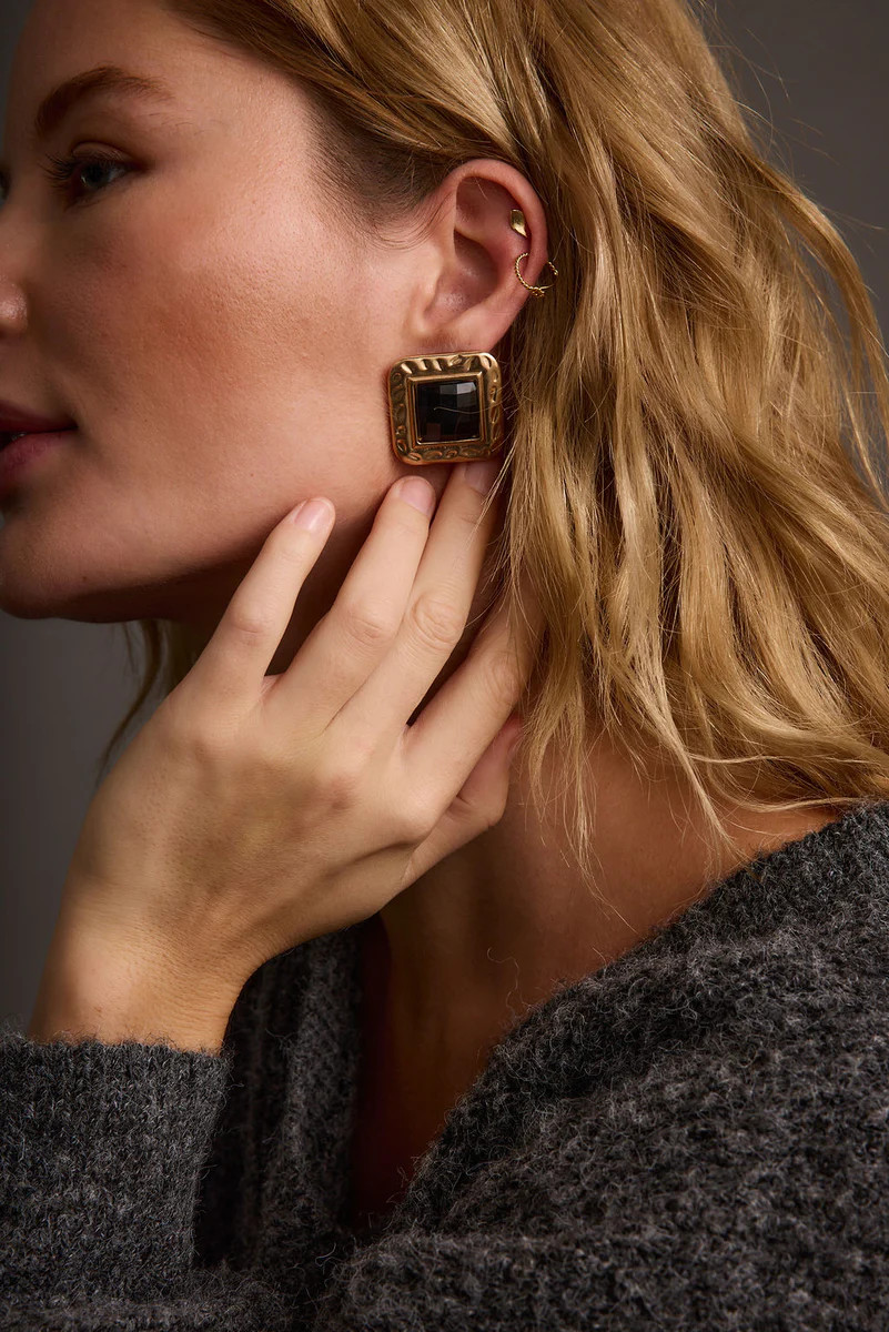 Mulled Black and Gold Statement Earrings | 12th Tribe
