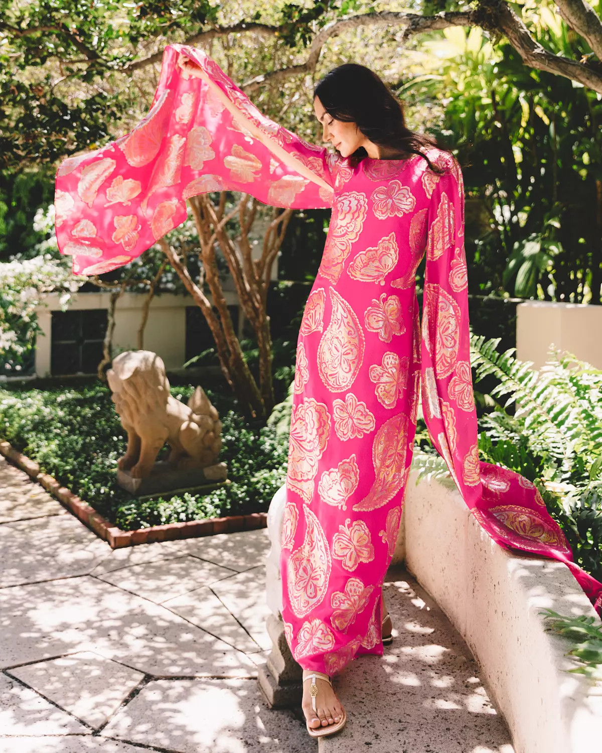 Madelyn Silk Boat Neck Maxi Caftan | Lilly Pulitzer