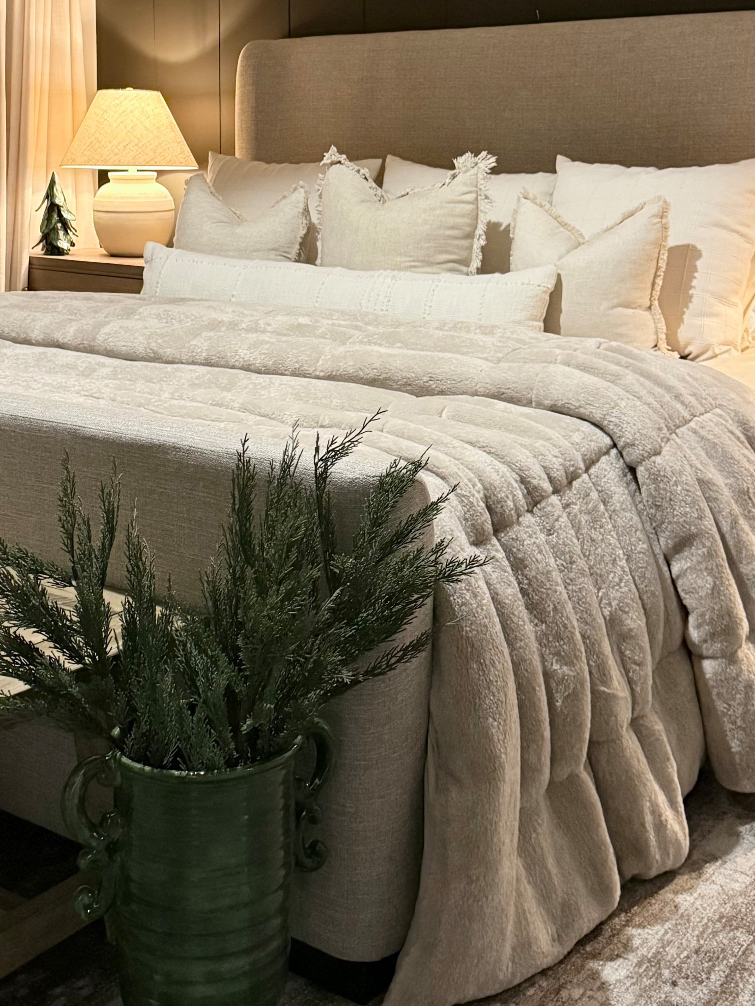 Winter bedding with a coma inducer comforter. Oversized, thick and heavy. Cozy perfection ✨
Neutral bedroom 

#LTKHome