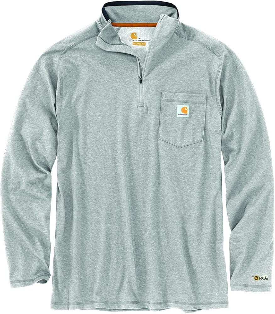 Carhartt Men's Force Relaxed Fit Midweight Long-Sleeve Quarter-Zip Mock-Neck T-Shirt | Amazon (US)