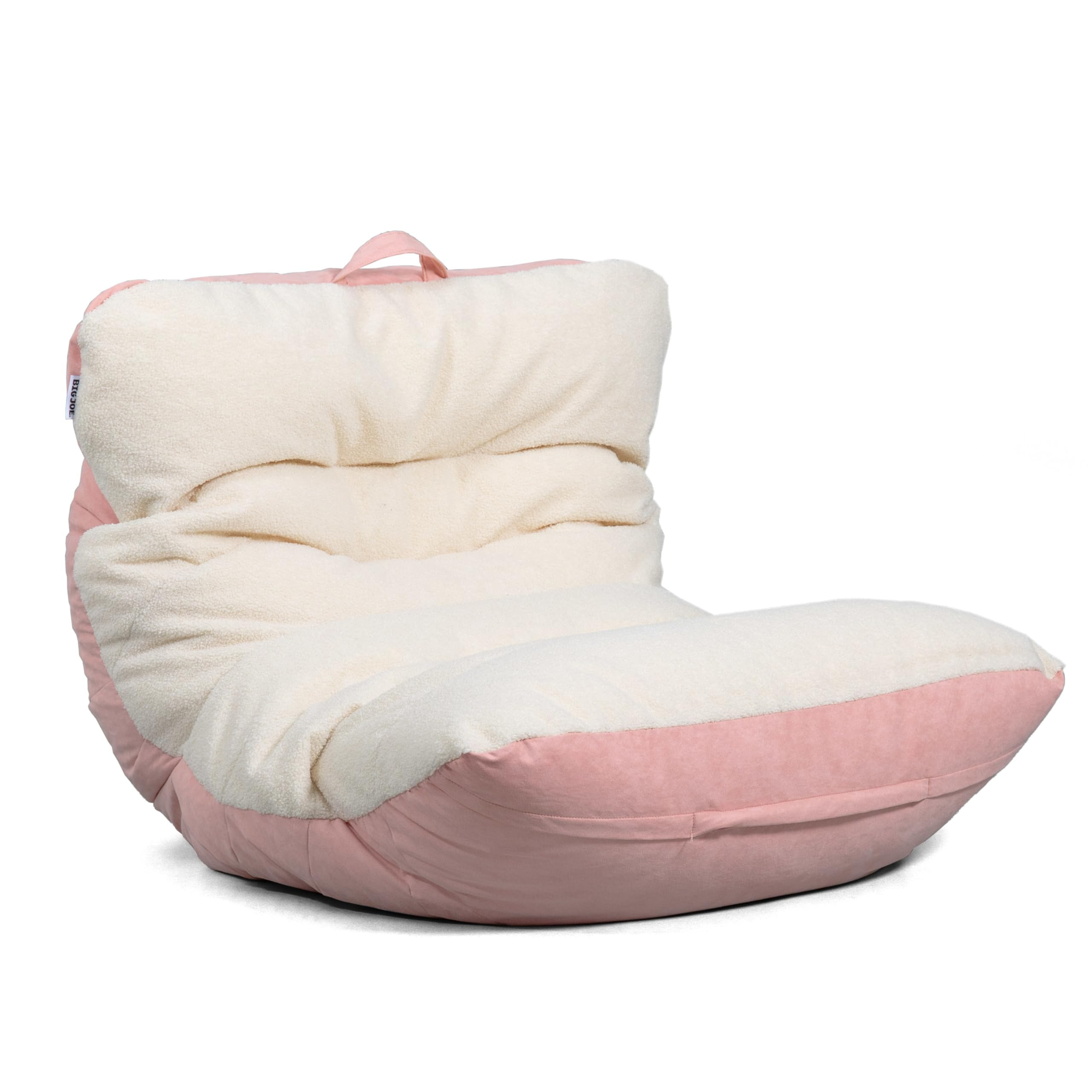 Big Joe Roma Bean Bag Chair, Oat Sherpa and Desert Rose, Vegan Suede, 3 feet | Amazon (US)