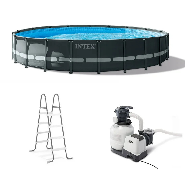 Intex 20' x 48" Ultra XTR Round Frame Above Ground Swimming Pool with Sand Filter Pump - Walmart.... | Walmart (US)