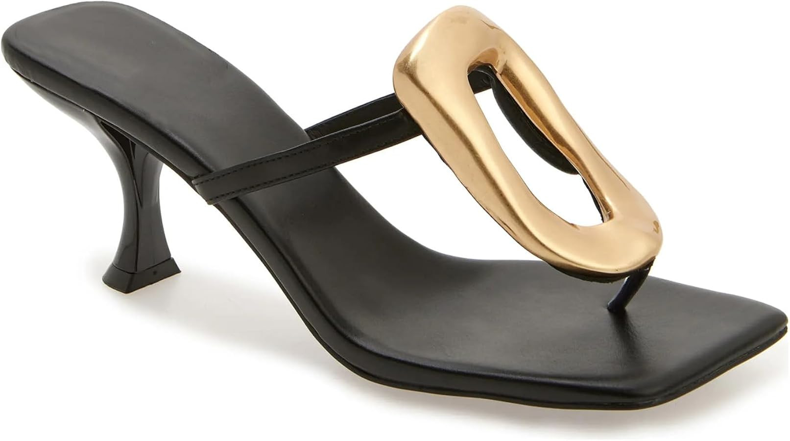 Metal Flip Flop Heels Sandals for Women Slip on Thong Sandals Kitten Heels Beach Dressy Casual Fa... | Amazon (US)