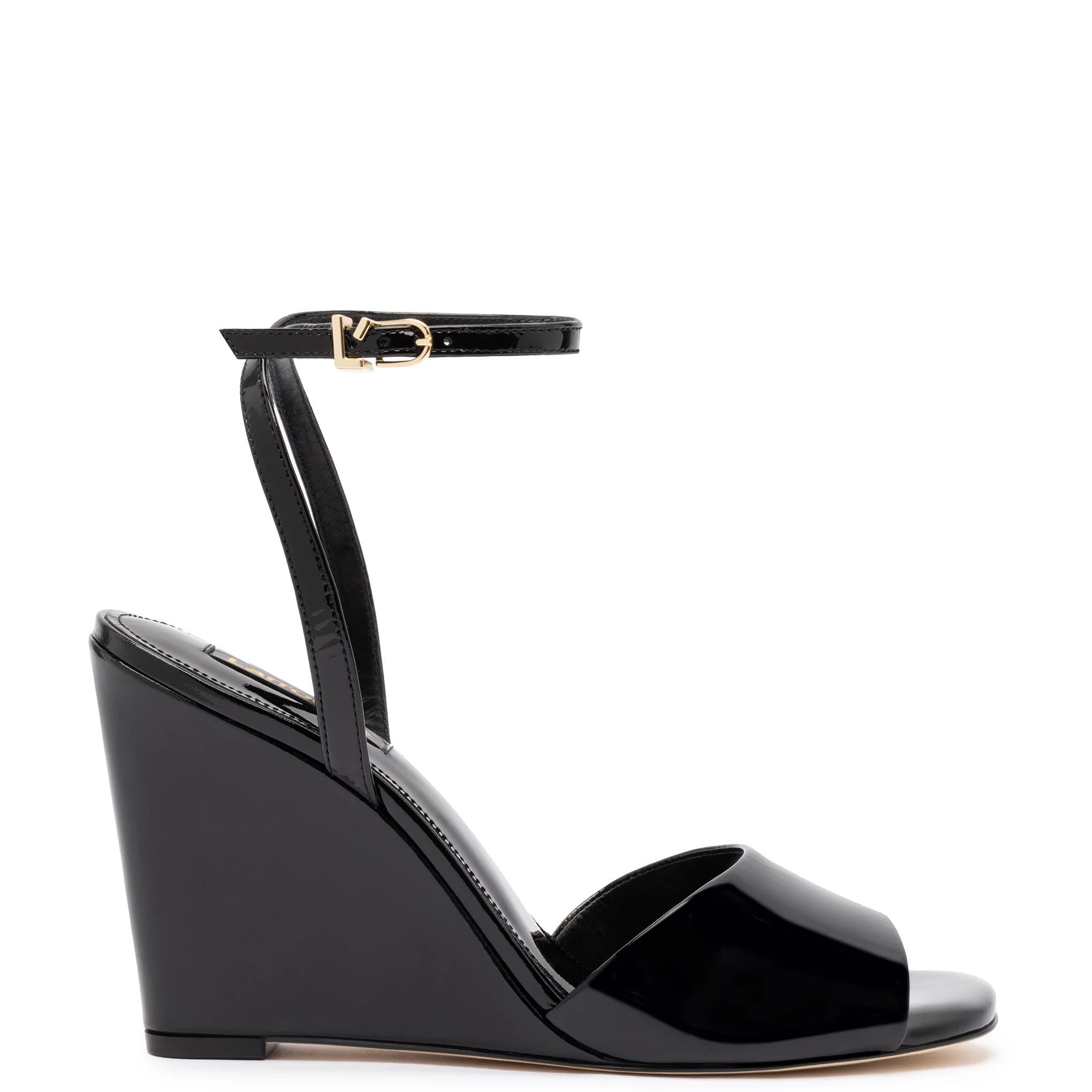 Yves Wedge In Black Patent Leather | Larroude