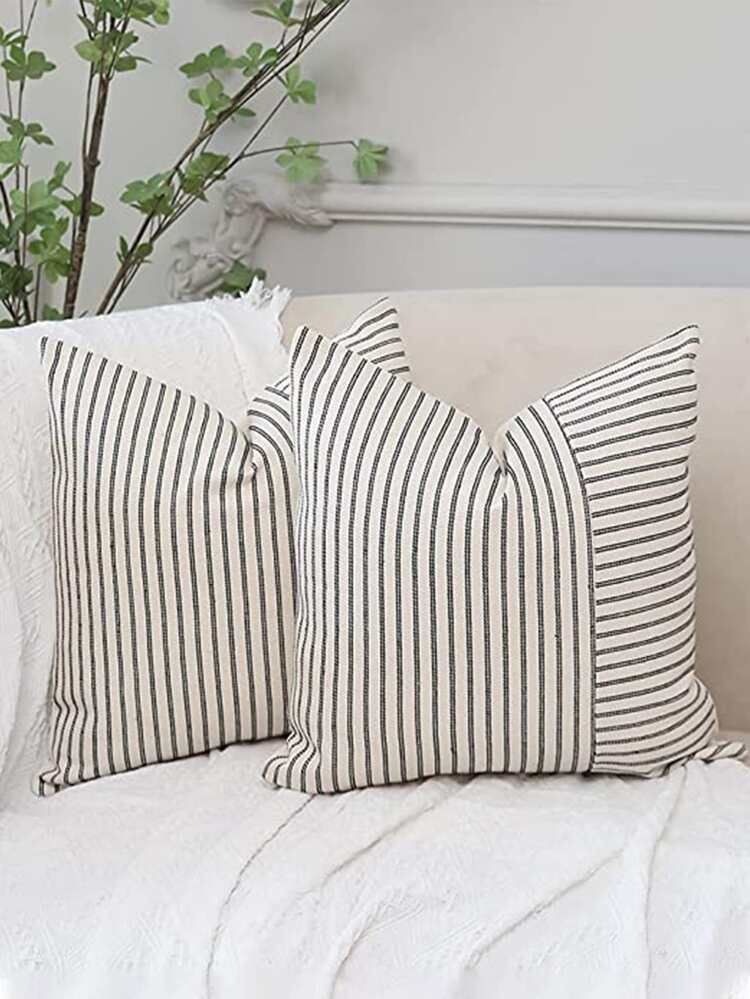 1pc Striped Pattern Cushion Cover Without Filler | SHEIN