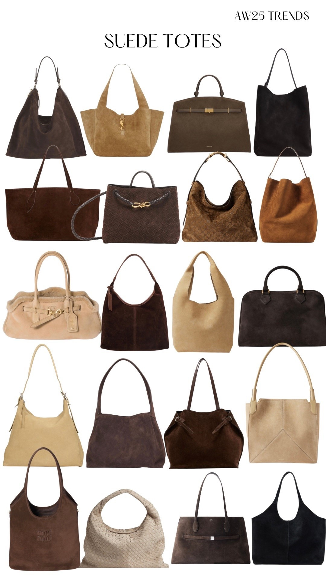 Autum/winter 2025-2026 trends: suede totes 
#tote #suede #bag #hobo #slouchy #falltrends #brown #espresso #black #beige 

#LTKWorkwear #LTKItBag #LTKSeasonal