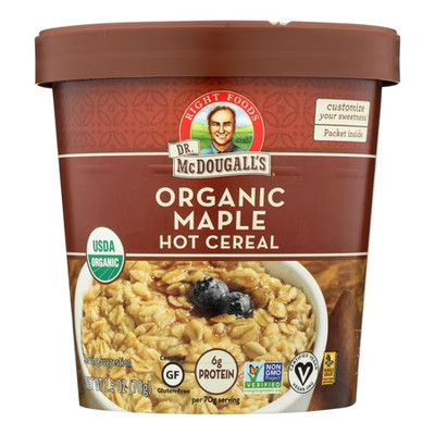 Dr. Mcdougall?S Hot Cereal, Organic Maple, 2.5 Oz, Pack of 6