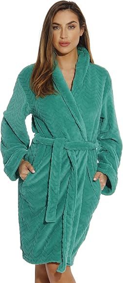 Kimono Robe Velour Chevron Texture Bath Robes for Women | Amazon (US)