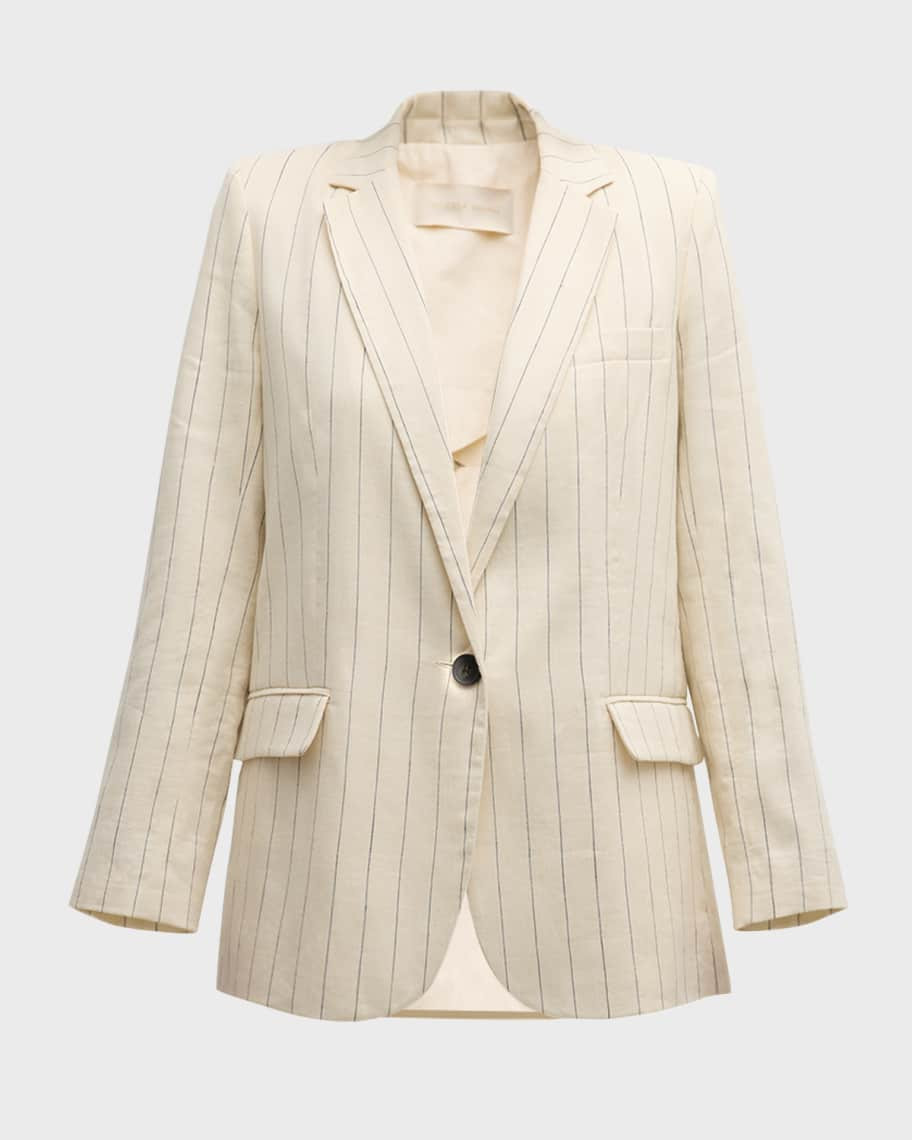 Vanessa Bruno Tilia Striped Single-Button Blazer | Neiman Marcus