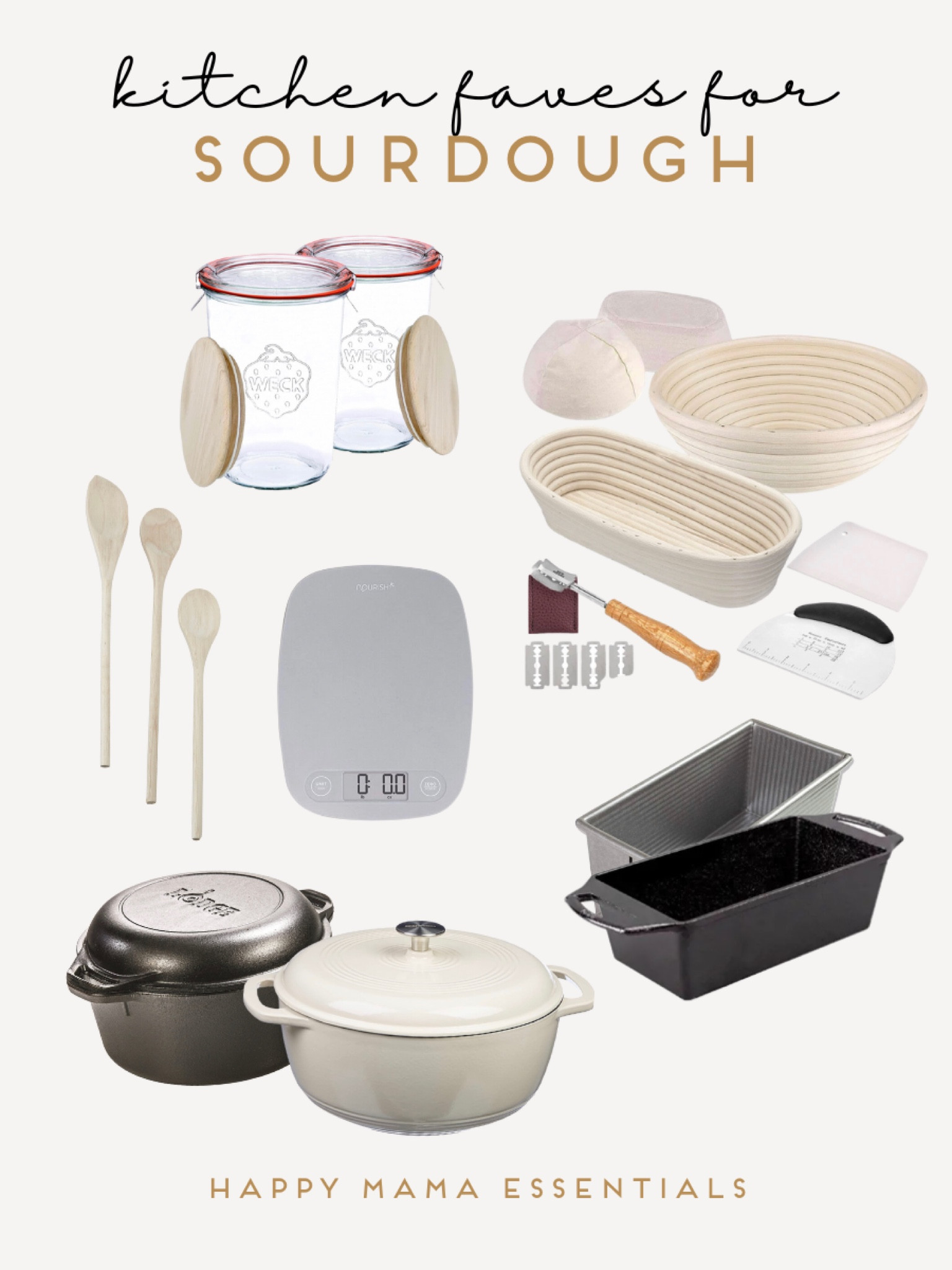 Roundup of my fave supplies hat make sourdough easier! Must haves are a jar, scale & dutch oven!

#LTKunder100 #LTKhome #LTKFind