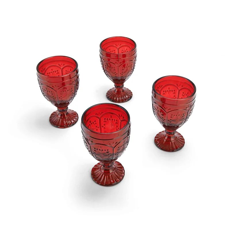 Trestle 12 oz. Glass Goblet (Set of 4) | Wayfair North America