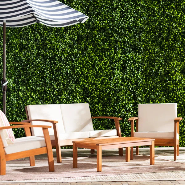 Hillsford 4 Piece Teak Sofa Seating Group with Cushions | Wayfair North America