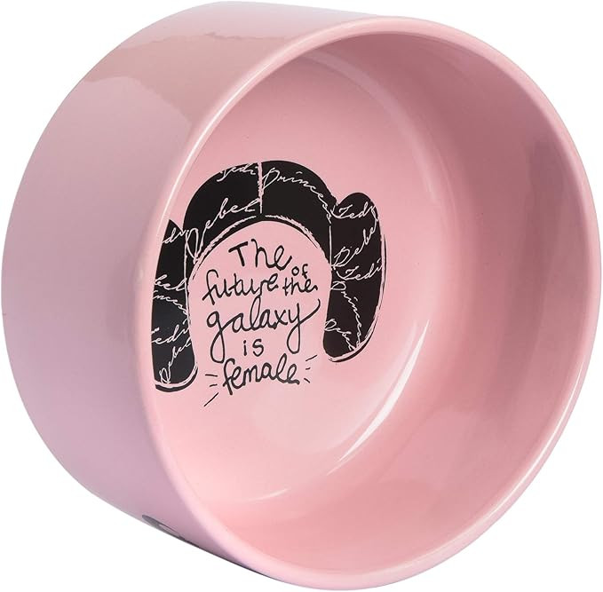 STAR WARS Princess Leia "Future is Female" Dog Bowl, 6 Inch | 6" Dog Bowl, Ceramic Dishwasher Saf... | Amazon (US)