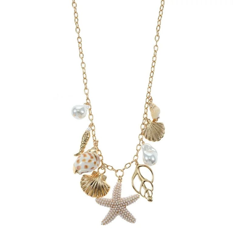 Time and Tru Starfish & Shell Charm Necklace | Walmart (US)