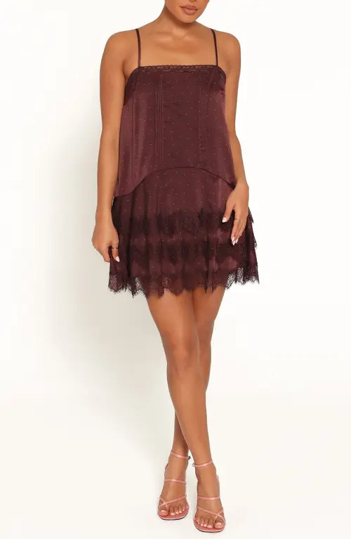 Petal & Pup Brinley Polka Dot Minidress in Brown Polka Dot at Nordstrom, Size Xx-Large | Nordstrom