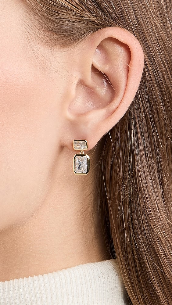 Emerald Baguette Drop Earrings | Shopbop