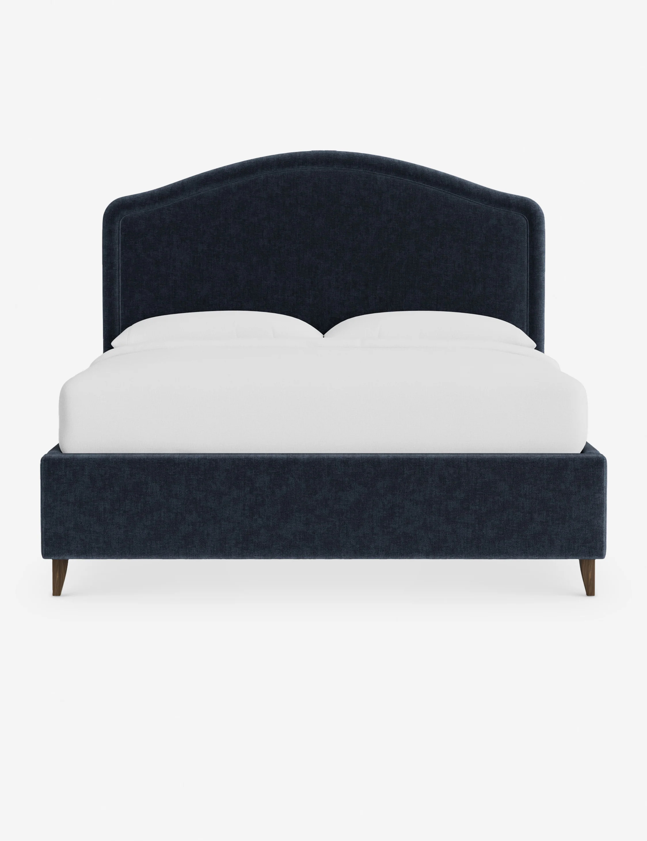 Hollins Upholstered King Bed, Indigo Performance Striated Velvet | Lulu and Georgia 