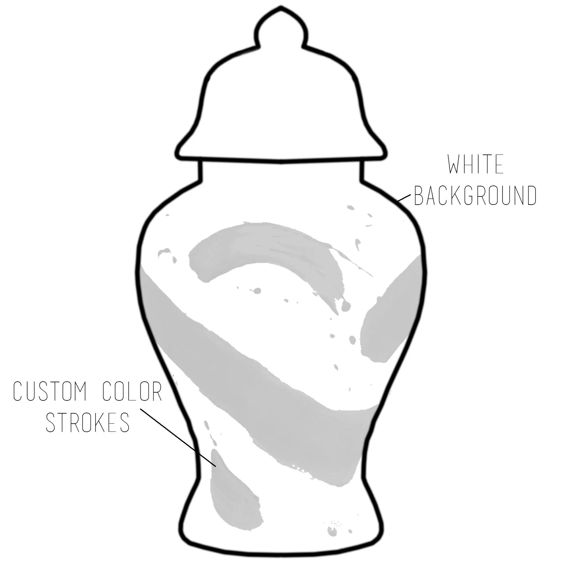 Custom Color Brushstroke Ginger Jars | Ruby Clay Company