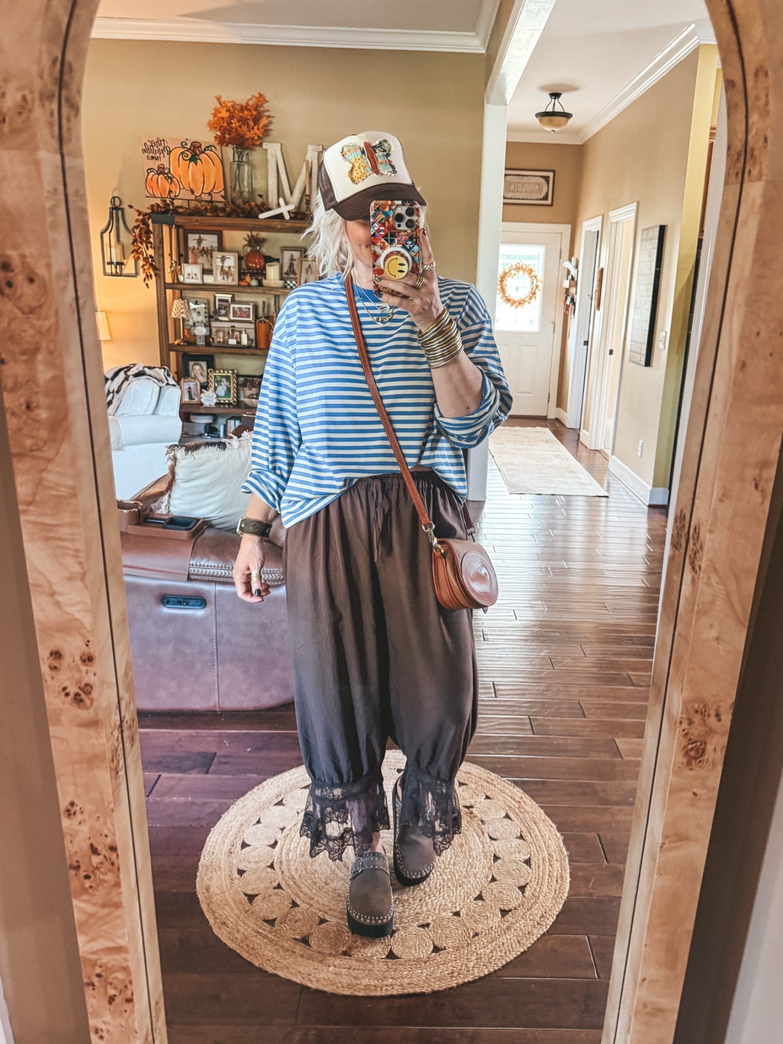 Love this striped long sleeve tee from Amazon. I’m in a medium and these bloomer pants are sold out but I found the cutest ones for same price or less + they come in more colors! 
✨My hat is sold out but linking some similar ones.

#LTKootd #LTKOver40