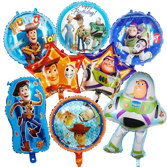 Toy Story Character Themed Birthday Party Foil Balloon Bouquet, Set of 8 - Walmart.com | Walmart (US)