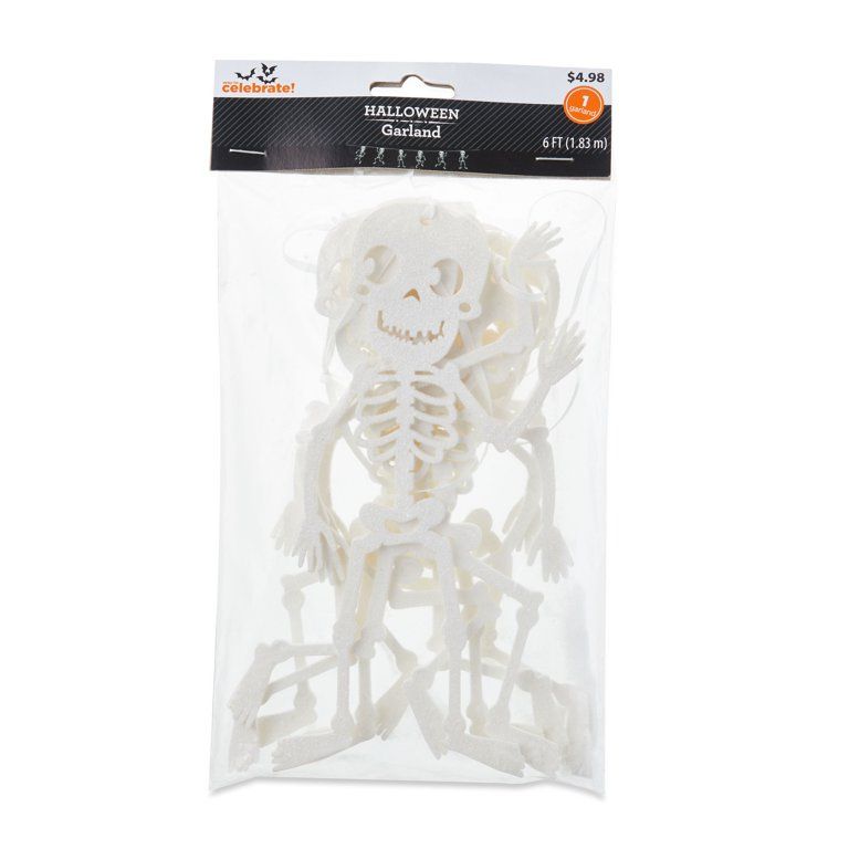 Way To Celebrate Plastic Skeleton Garland 6' | Walmart (US)