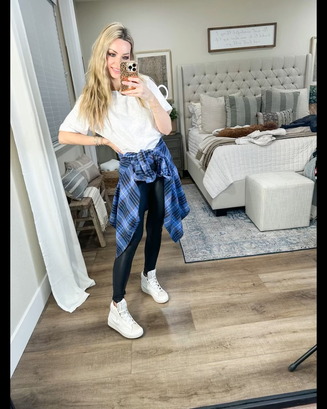 New release Nike blazer mid victory I’m normally a 7 or 7.5 and I got size 7

Cropped boxy tee is an Amazon find size small 

Flannel is an Amazon find I sized up 2 sizes to a large

Faux leather leggings and also linking the affordable dupe 

#LTKsalealert #LTKFind #LTKshoecrush