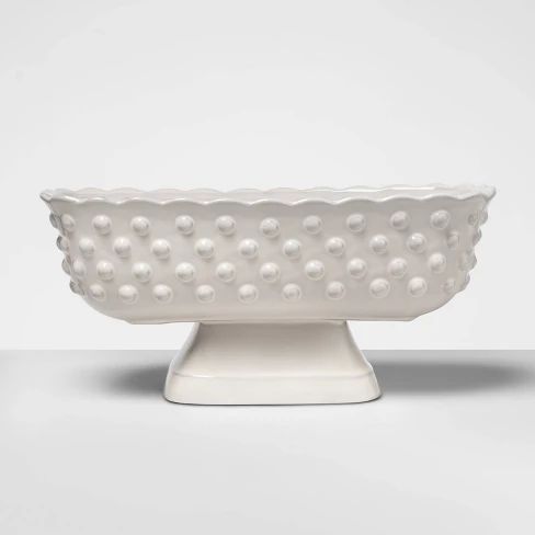6.2" x 5.3" Hobnail Terracotta Footed Bowl White - Opalhouse™ | Target