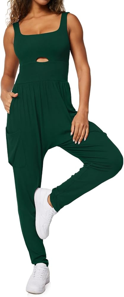 Casei Jumpsuits for Women Casual Summer Rompers Sleeveless Loose Strap Baggy Overalls Jumpers wit... | Amazon (US)