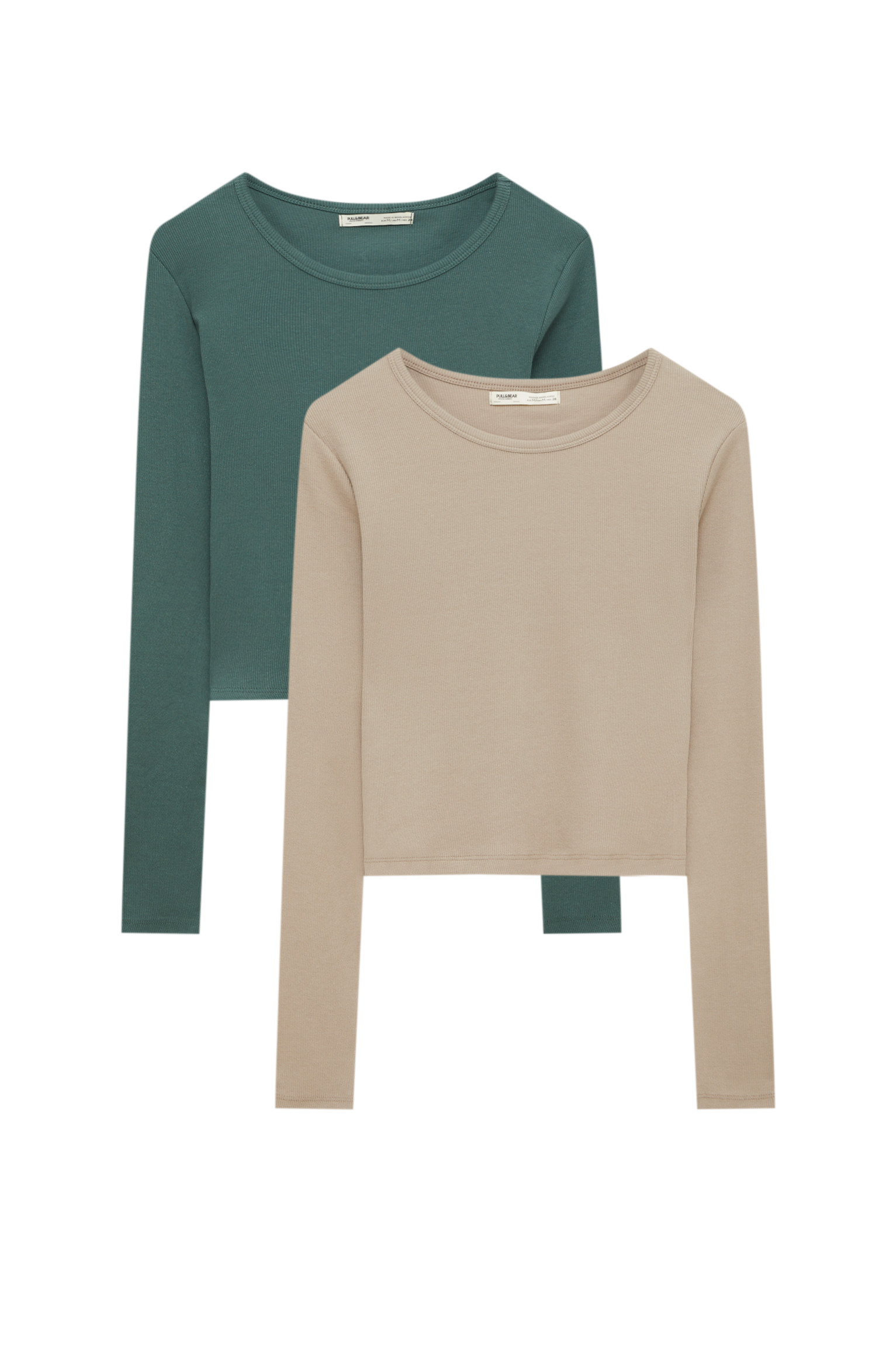 Pack of basic long sleeve T-shirts | PULL and BEAR UK