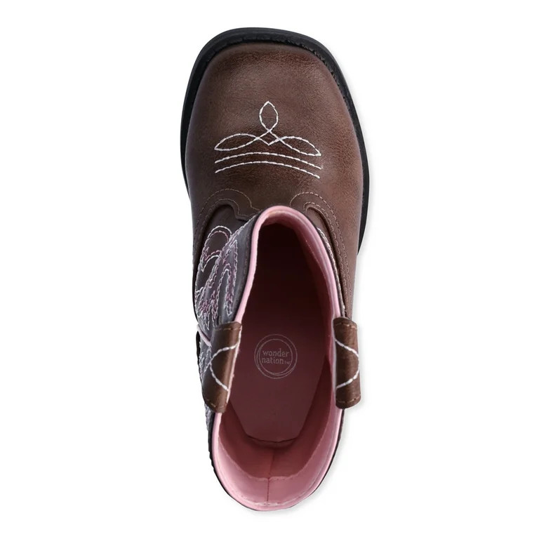 Wonder Nation Toddler & Big Girls Western Cowgirl Boot | Walmart (US)