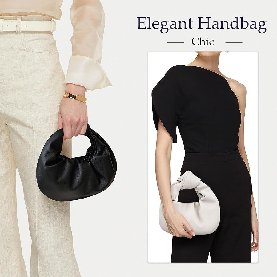 Women's Small Knotted Handbags Soft PU Leather Hobo Bag Shoulder Dumpling Bags White Cloud Clutch... | Amazon (CA)