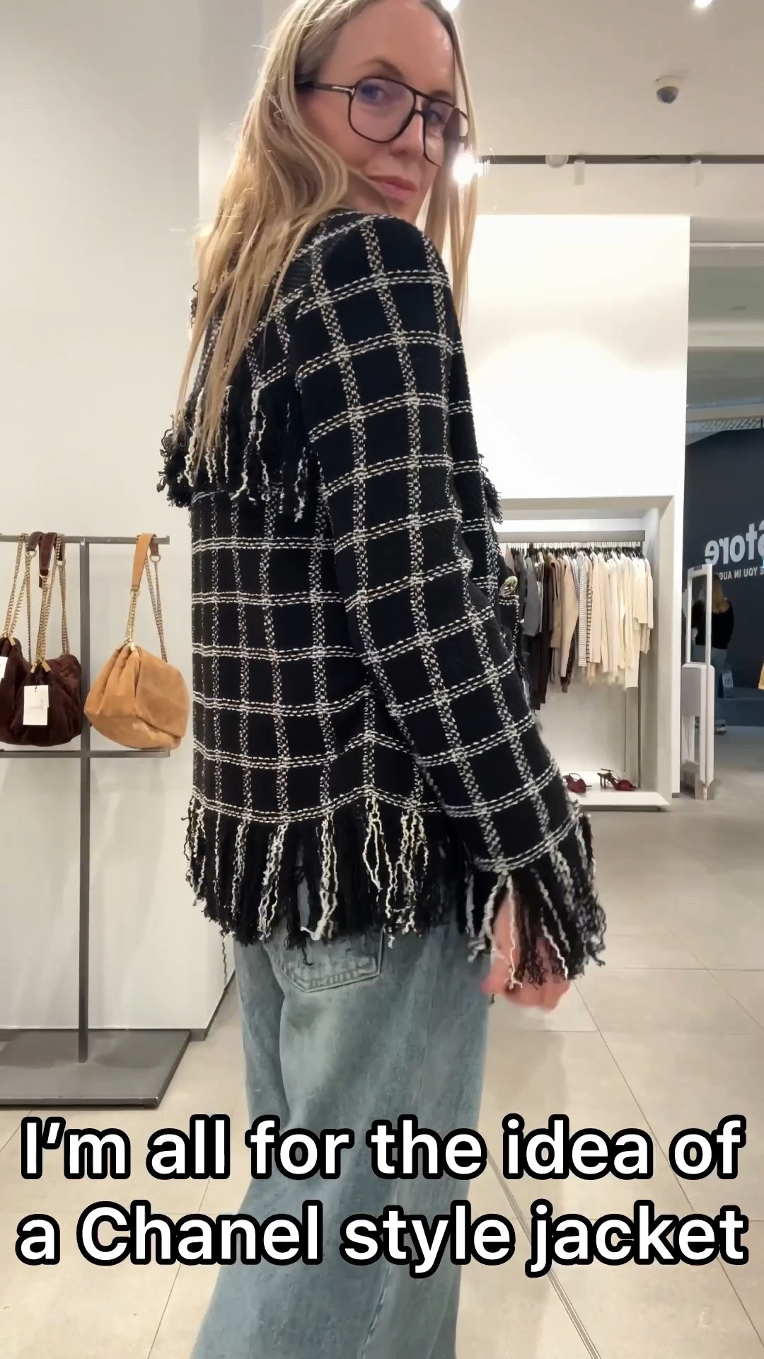 As much as I would love to own an actual Chanel jacket, I have many other things I need to spend my money on right now and it’s an expense I most definitely cannot justify. However, I really love a tweedy textured frayed jacket right now and the look is really good, especially when paired to something way more casual like jeans. This jacket is 40% off right now so it is hard to resist but can I wear a fake??? Mmmm, probably.

#LTKaustralia #LTKdatenight #LTKjeans
