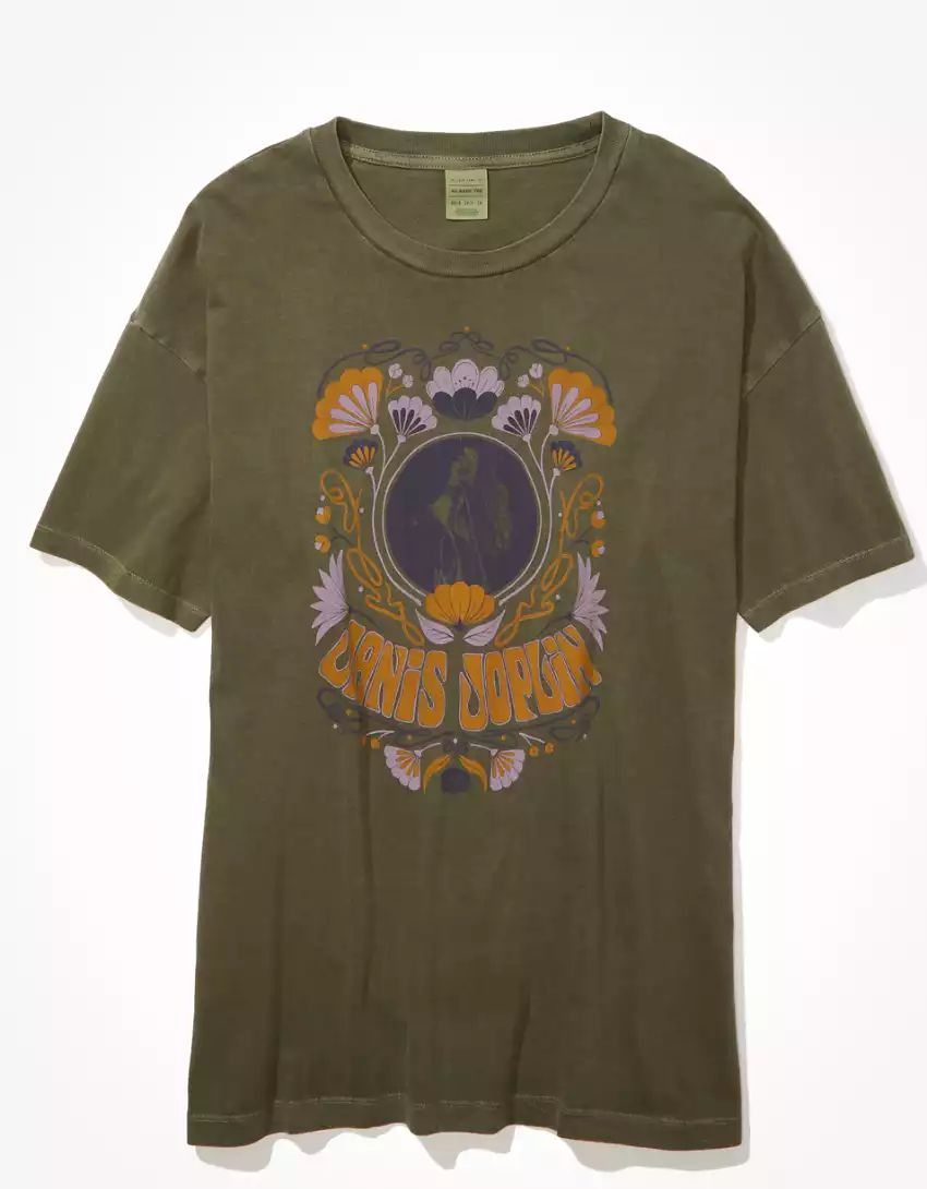 AE Oversized Janis Joplin Graphic Tee | American Eagle Outfitters (US & CA)