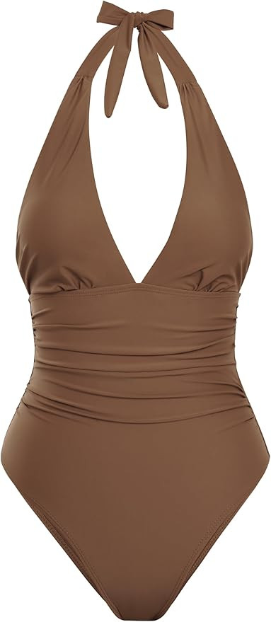 Narecte Sexy One Piece Bathing Suit for Women Tummy Control Halter One Piece Swimsuit Push Up Wom... | Amazon (US)