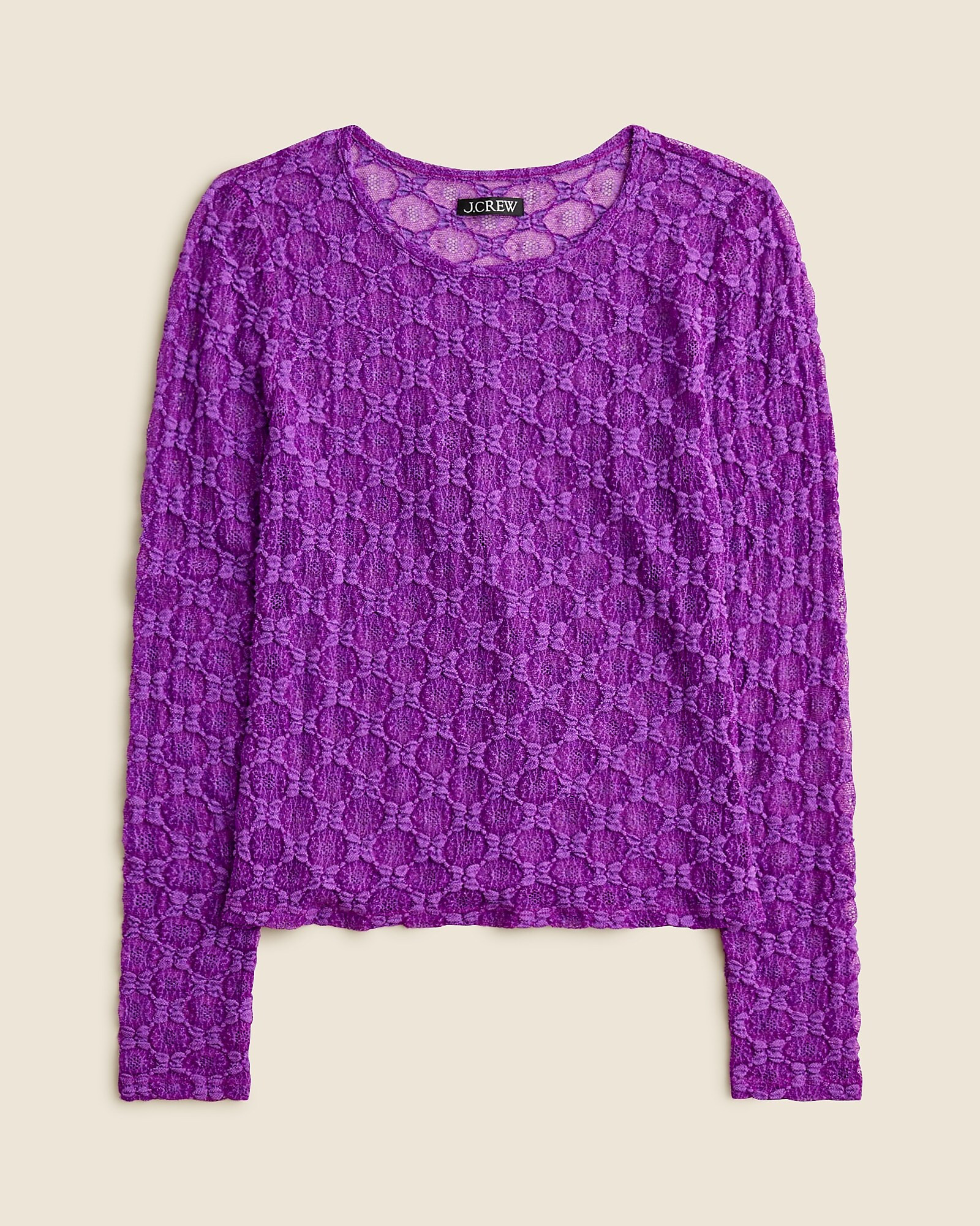 Lace long-sleeve top | J. Crew US