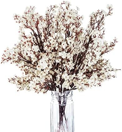 Exoment 10 Pcs Babys Breath Gypsophila Artificial Flowers Bouquet Fake Silk Flowers Real Touch Fl... | Amazon (US)