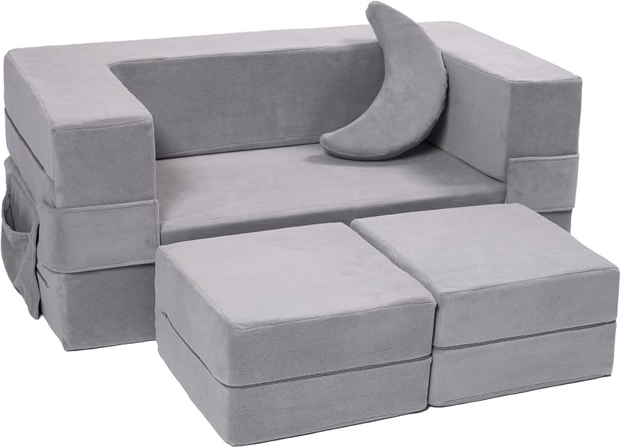 Elftopia Modular Kids Sofa,Toddler Couch Foam Armchair for Kids, Children Convertible Plush Sofa ... | Amazon (US)