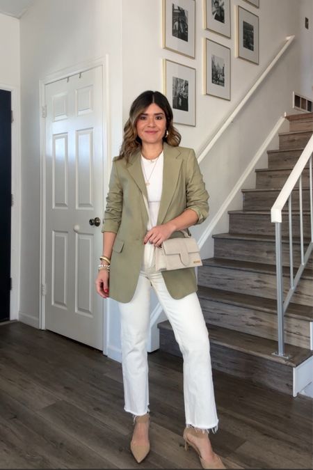 This blazer is so chic and comes in more colors! 
Tank top size xs
Blazer size xs
Jeans size 24 short

#LTKstyletip #LTKfindsunder100 #LTKshoecrush