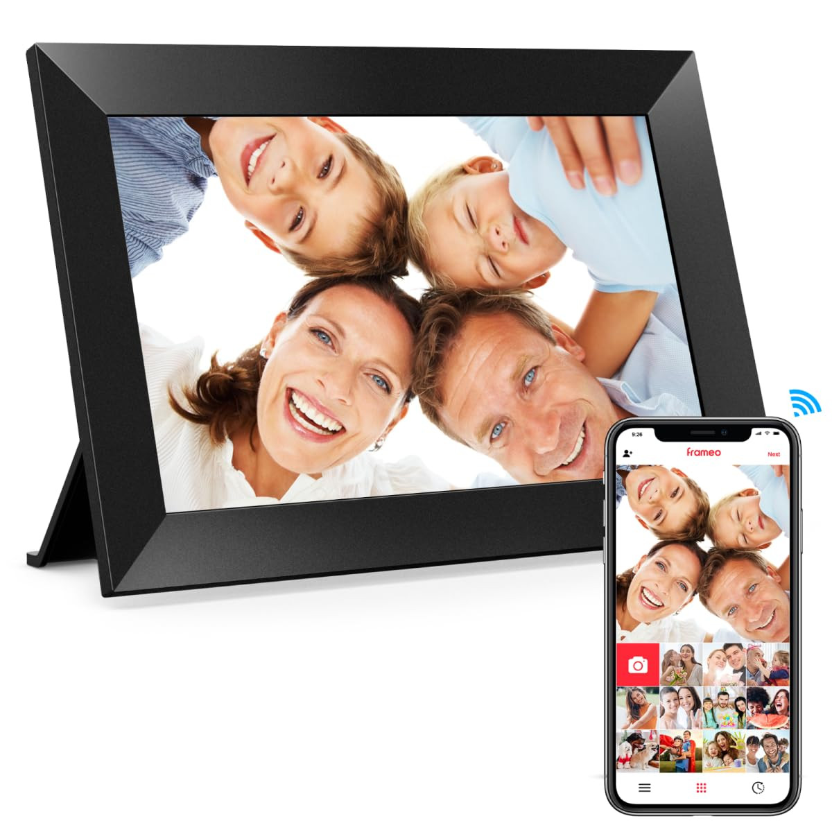Frameo 10.1 Inch WiFi Digital Picture Frame, 1280x800 HD IPS Touch Screen Photo Frame Electronic, 16GB Memory, Auto-Rotate, Wall Mountable, Share Photos/Videos via Frameo App from Anywhere | Amazon (US)