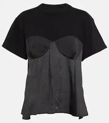 Paneled satin and cotton T-shirt | Mytheresa (US/CA)