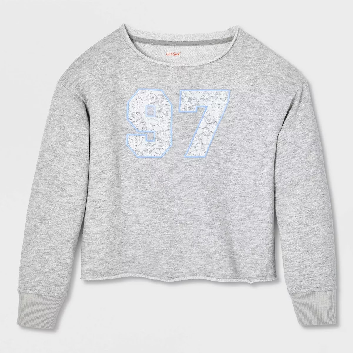 Girls' French Terry 100% Cotton '97' Graphic Pullover Sweatshirt - Cat & Jack\u2122 Heather Gray ... | Target