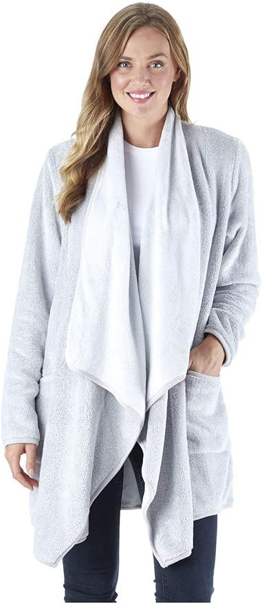 Sleepyheads Women's Fleece Long Sleeve Wrap Robe Cardigan with Pockets | Amazon (US)