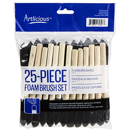Artlicious - Foam Paint Brush Value Pack (One Inch - 25 Pack) | Amazon (US)