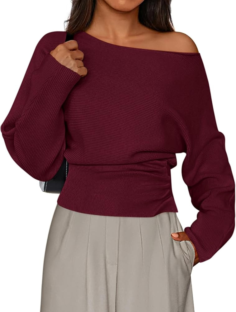PRETTYGARDEN Women's Fall Off the Shoulder Sweater | Amazon (US)