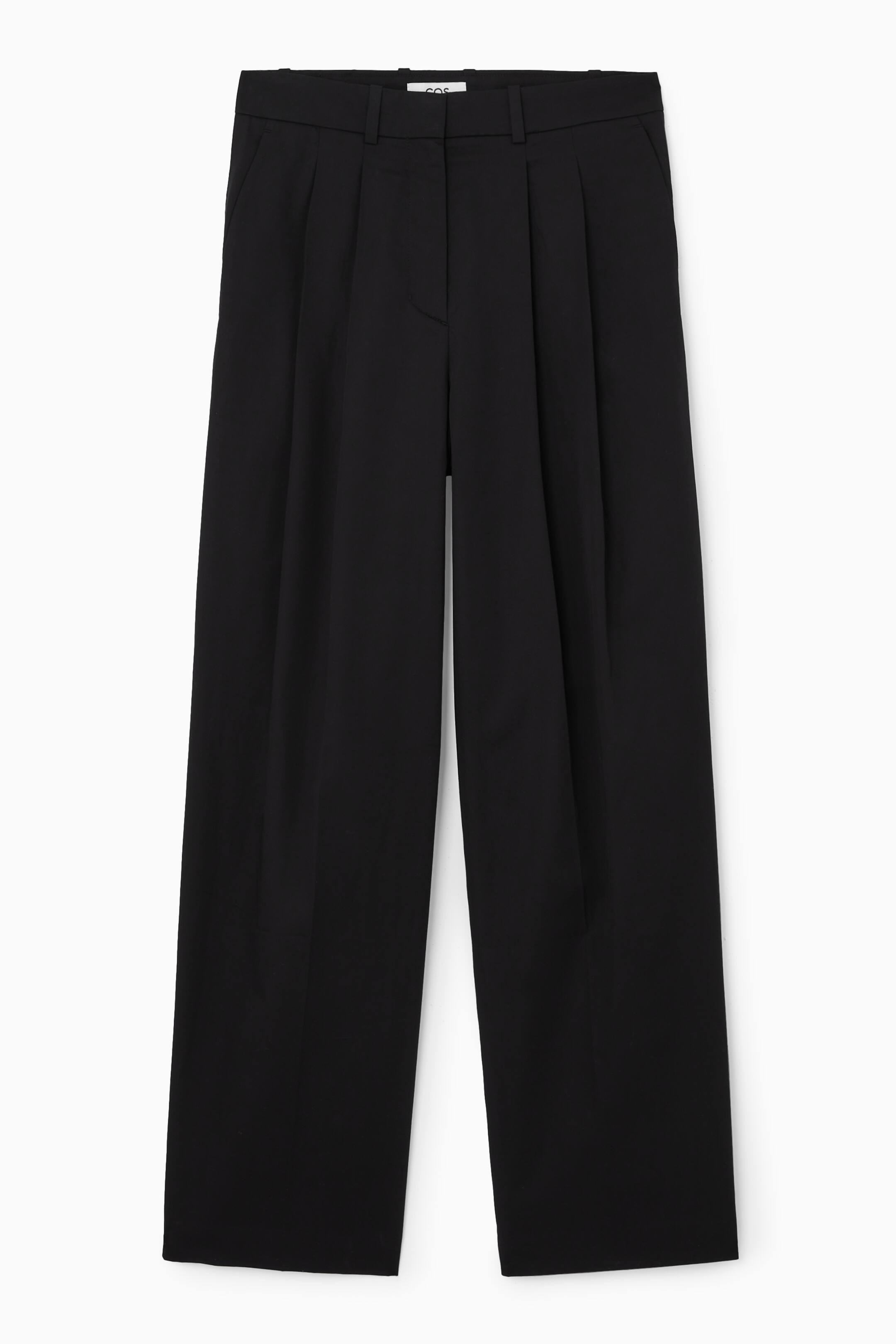 RELAXED COTTON WIDE-LEG TROUSERS | H&M (UK, MY, IN, SG, PH, TW, HK)