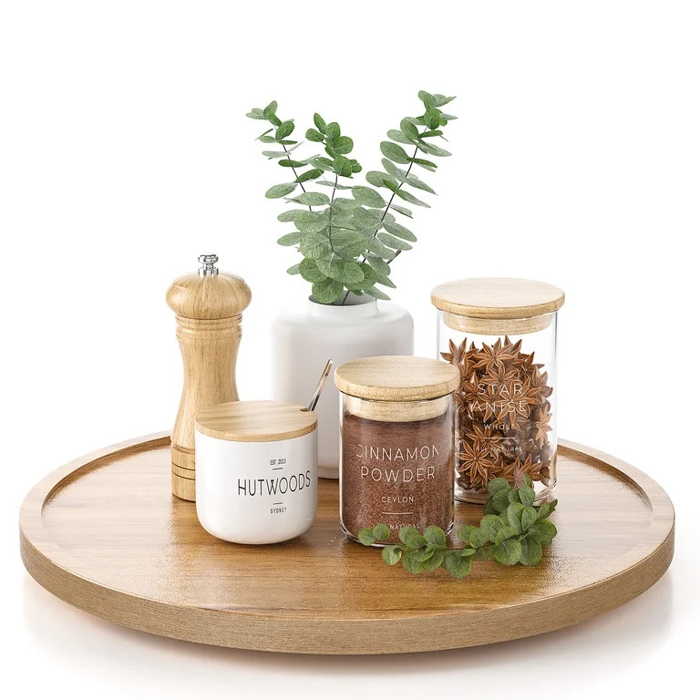 LAMU Acacia Wood Lazy Susan Organizer Kitchen Turntable for Cabinet Pantry Table Organization, 12... | Walmart (US)